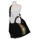 Personalized Black Canvas Weekender With Gold Stripes Image 3 of 3